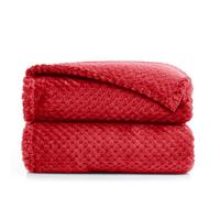 DecoKing- Coperta in Microfibra, Pile Morbido, Tessuto, 150 x 200 cm, Rosso