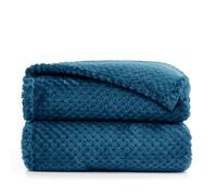 DecoKing Henry, Morbida Coperta in Microfibra/Pile, Coperta da Giorno, da Salotto, in Stile scandinavo, Poliestere, Blu Scuro, 150 x 200 cm