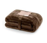 DecoKing Coperta in Pile 160 x 210 cm Super Morbida Calda e Leggera Plaid Mic Marrone