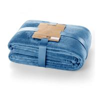 DecoKing Coperta in Pile 170 x 210 cm Super Morbida Calda e Leggera Plaid Mic Blu Scuro