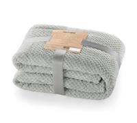 DecoKing Coperta Plaid Pile 170x210 centimetri per Letto una Piazza e Mezza Calda Accogliente e Spessa in Morbido Velluto Stile Scandinavo Per Letto Divano Sedia Tutte le Stagioni Acciaio Henry