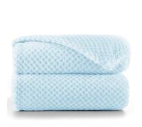 DecoKing Coperta Plaid Pile 170x210 cm per Letto una Piazza e Mezza Calda Accogliente e Spessa in Morbido Velluto Stile Scandinavo Per Letto Divano Sedia Tutte le Stagioni Azzurro Henry