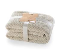 DecoKing Coperta Plaid Pile 170x210 cm per Letto una Piazza e Mezza Calda Accogliente e Spessa in Morbido Velluto Stile Scandinavo Per Letto Divano Sedia Tutte le Stagioni Cappuccino Henry