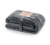 DecoKing Coperta Plaid Pile 200 x 220 cm per Letto Matrimoniale Calda Accogliente e Spessa in Morbido Velluto Per Letto Divano Sedia Tutte le Stagioni Grigio Mic