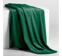 DecoKing Coperta Plaid Pile 200 x 220 cm per Letto Matrimoniale Calda Accogliente e Spessa in Morbido Velluto Per Letto Divano Sedia Tutte le Stagioni Verde Bottiglia Mic