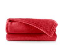DecoKing Coperta Plaid Pile 200 x 220 cm per Letto Matrimoniale Calda Accogliente e Spessa in Morbido Velluto Per Letto Divano Sedia Tutte le Stagioni Rosso Mic