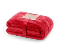 DecoKing Coperta in Pile 220 x 240 cm Super Morbida Calda e Leggera Plaid Mic Rosso