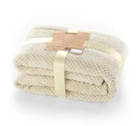 DecoKing- Coperta Matrimoniale in microfibra, pile morbido, Tessuto, 220 x 240 cm, Beige