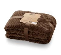 DecoKing Coperta Plaid Pile 220x240 cm per Letto Matrimoniale Calda Accogliente e Spessa in Morbido Velluto Stile Scandinavo Per Letto Divano Sedia Tutte le Stagioni Marrone Henry