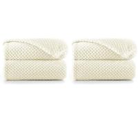DecoKing Coperta Plaid Pile 70x150 cm per Letto Singolo Calda Accogliente e Spessa in Morbido Velluto Stile Scandinavo Per Letto Divano Sedia Tutte le Stagioni Crema Henry (Confezione da 2)