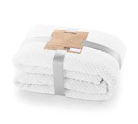 DecoKing Henry, Morbida Coperta in Microfibra/Pile, Coperta da Giorno, da Salotto, in Stile scandinavo, Poliestere, Bianco, 70 x 150 cm