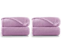 DecoKing Coperta Plaid Pile 70x150 cm per Letto Singolo Calda Accogliente e Spessa in Morbido Velluto Stile Scandinavo Per Letto Divano Sedia Tutte le Stagioni Lilla Henry (Confezione da 2)
