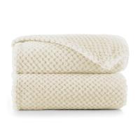DecoKing- Coperta in microfibra, pile morbido, Tessuto, 70 x 150 cm, Beige