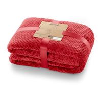 DecoKing- Coperta in microfibra, pile morbido, Tessuto, 70 x 150 cm, Rosso