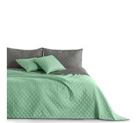DecoKing Copriletto Reversibile Bicolore Menta Argento Acciaio Grigio Axel 2 piazze Matrimoniale 240x260 cm