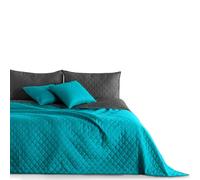 DecoKing, copriletto trapuntato Axel, reversibile, facile da lavare, Poliestere, Axel petrolio grafite, 170 x 270 cm