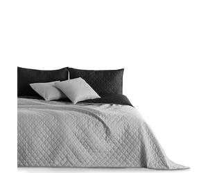 DecoKing Copriletto Trapuntato da Giorno Double Face, Modello: Axel, Colore: Nero, Argento Acciaio, Grigio Antracite, Poliestere, Argento, Nero, 260x280 cm