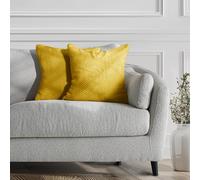 DecoKing Henry - 2 federe da 45 x 45 cm, in microfibra, con chiusura lampo, colore: giallo senape