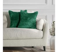 DecoKing Henry - 2 federe per cuscini da 45 x 45 cm, in microfibra, con chiusura lampo, colore: verde bottiglia