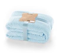 DecoKing Henry, Morbida Coperta in Microfibra/Pile, Coperta da Giorno, da Salotto, in Stile scandinavo, Poliestere, Azzurro, 150 x 200 cm