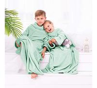 DecoKing Kiddo - Coperta con maniche per bambini, in poliestere, motivo menta piperita, 90 x 105 cm