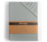 DecoKing Lenzuolo sotto con angoli elasticizzati 100% jersey in cotone pettinato, Amber Collection, 140x200-160x200 cm, Grigio acciaio
