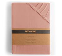 DecoKing Lenzuolo con Angoli Matrimoniale Elasticizzati 180x200-200x200 cm 100% Jersey in Cotone Pettinato Morbido 180x200cm - 200x200cm Salmone Amber