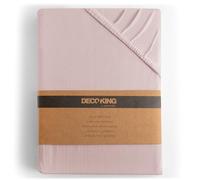 DecoKing Lenzuolo con Angoli Matrimoniale Elasticizzati 180x200-200x200 cm 100% Jersey in Cotone Pettinato Morbido 180x200cm - 200x200cm Rosa Lilla Amber