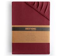 DecoKing Lenzuolo con Angoli Matrimoniale Elasticizzati 200x200-200x220 cm 100% Jersey in Cotone Pettinato Morbido 200x200cm - 200x220cm Bordeaux Amber