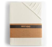 DecoKing Lenzuolo sotto con Angoli Elasticizzati 100% Jersey in Cotone Pettinato, Amber Collection, 100x200-120x200 cm, Ecru