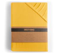DecoKing Lenzuolo sotto con Angoli Elasticizzati 100% Jersey in Cotone Pettinato, Amber Collection, 120x200-140x200 cm, Arancione Chiaro