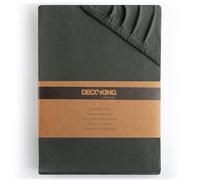DecoKing Lenzuolo sotto con angoli elasticizzati 100% jersey in cotone pettinato, Amber Collection, 120x200-140x200 cm, Grigio antracite