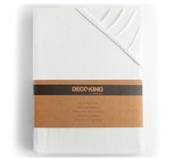 DecoKing Lenzuolo con Angoli una Piazza e Mezza Elasticizzati 120x200-140x200 cm 100% Jersey in Cotone Pettinato Morbido 120x200cm - 140x200cm Bianco Amber