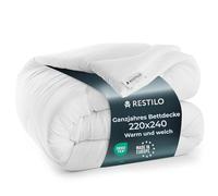 DecoKing Piumino 220 x 240 cm, Piumone Leggero per Letto Matrimoniale, Trapunta in Microfibra per Tutte le Stagioni, 100% Imbottitura in Fibra Cava, Oeko-Tex Standard 100, Bianco, Inez