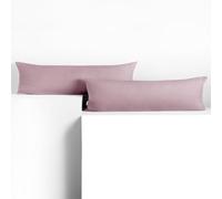 DecoKing 2 federe 20 x 120 cm, jersey di in 100% Jersey di Cotone Pettinato, chiusura lampo, colore ambra