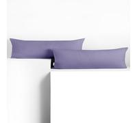 DecoKing 2 federe 20 x 120 cm, jersey di in 100% Jersey di Cotone Pettinato, chiusura lampo, lavanda ambra