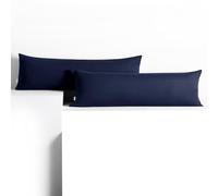 DecoKing 2 federe 40 x 145 cm, jersey 100% in 100% Jersey di Cotone Pettinato pettinato, chiusura lampo, blu scuro, ambra