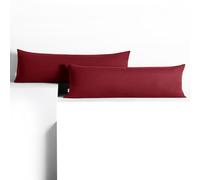 DecoKing 2 federe 40 x 145 cm jersey 100% in 100% Jersey di Cotone Pettinato pettinato chiusura lampo bordeaux ambra