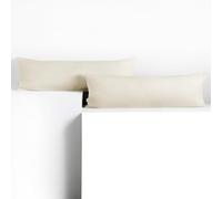 DecoKing Set di 2 federe 40 x 145 * 2 cm, jersey 100% cotone pettinato, chiusura a cerniera Ecrù Amber