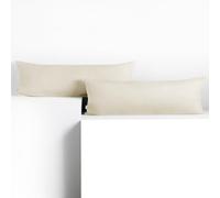 DecoKing 2 federe 40 x 200 cm in 100% Jersey di Cotone Pettinato con chiusura lampo Ecru Amber
