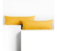 DecoKing 2 federe 40 x 200 cm Jersey 100% in 100% Jersey di Cotone Pettinato pettinato cerniera giallo ambra