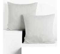DecoKing 2 federe 40 x 40 cm Jersey 100% in 100% Jersey di Cotone Pettinato pettinato cerniera argento ambra