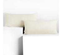 DecoKing Set di 2 federe 40 x 80 * 2 cm, jersey 100% cotone pettinato, chiusura a cerniera Ecrù Amber