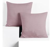 DecoKing 2 federe da 50 x 50 cm, in jersey di in 100% Jersey di Cotone Pettinato, con chiusura lampo, colore: ambra