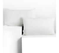 DecoKing Set di 2 federe 50 x 60 cm, in jersey 100% cotone pettinato, con cerniera, colore: bianco ambra