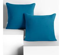 DecoKing Set di 2 federe 80 x 80 * 2 cm, jersey 100% cotone pettinato, chiusura a cerniera Blu Amber