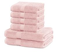 DecoKing Set di 6 asciugamani in cotone di qualità, 525 g/m², 50 x 100 cm e 2 teli da bagno 70 x 140 cm, rosa chiaro, assorbenti