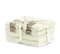DecoKing Set di 6 asciugamani in cotone Ecru 4 asciugamani 50 x 100 cm e 2 teli da bagno 70 x 140 cm asciugamani doccia bambù viscosa assorbenti antibatterici bambù bambù avorio avorio