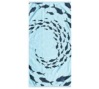 DecoKing Telo mare grande 90 x 180 cm cotone spugna velluto asciugamano blu scuro Shoal