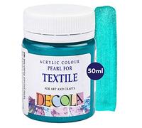 Decola - Colori per Tessuti Permanenti - Glitter Turchese - Vernice Atossica e Resistente ai Lavaggi - da Nevskaya Palitra